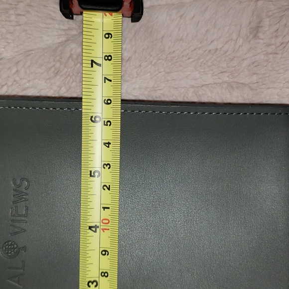 Grey Vegan Leather Simple Crossbody Bag- Global Views - Picture 5 of 6